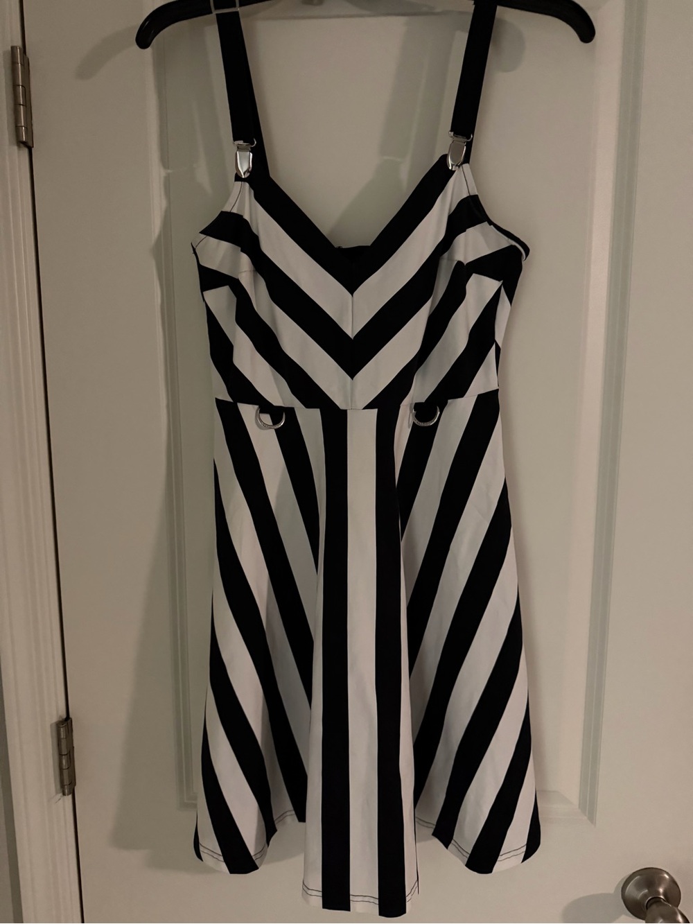 KILLSTAR black-and-white Striped Skater Dress